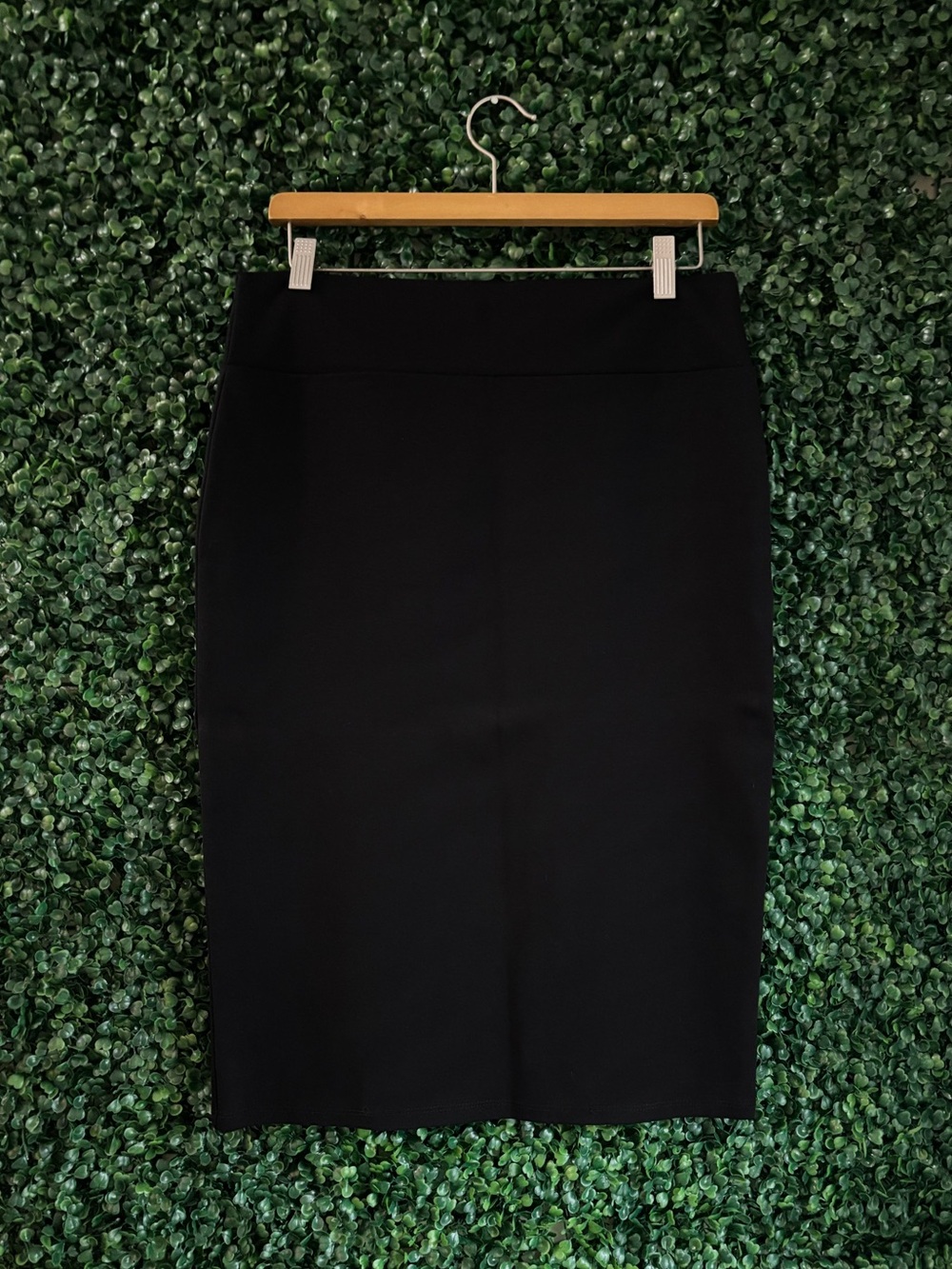 Black Pencil Skirt Stretch Pull On Work Office Career Size M